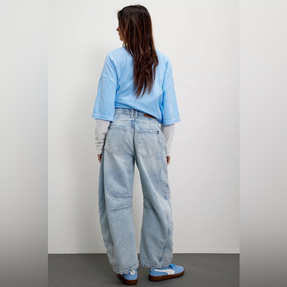 We The Free Good Luck Mid Rise Barrel Jeans